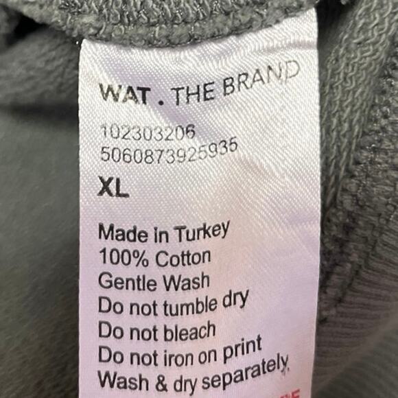 Wat The Brand Gray Cotton Long Sleeve Hooded Hoodie Sweatshirt Sweater Top Sz XL - Picture 4 of 4